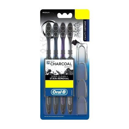Oral-B Cavity Defense Charcoal Extract Medium Brushes 4N