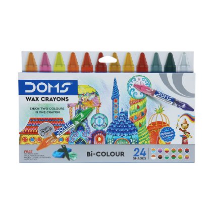 Doms Jumbo Long Wax Crayons 24 Shades