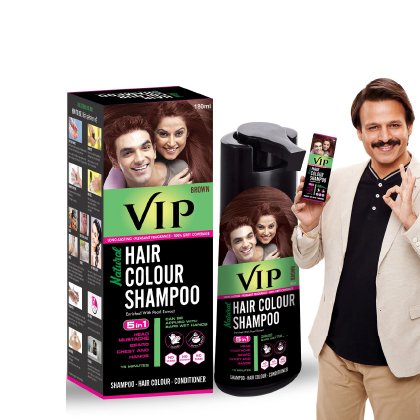 Vip Hair Colour Shampoo Brown 180Ml