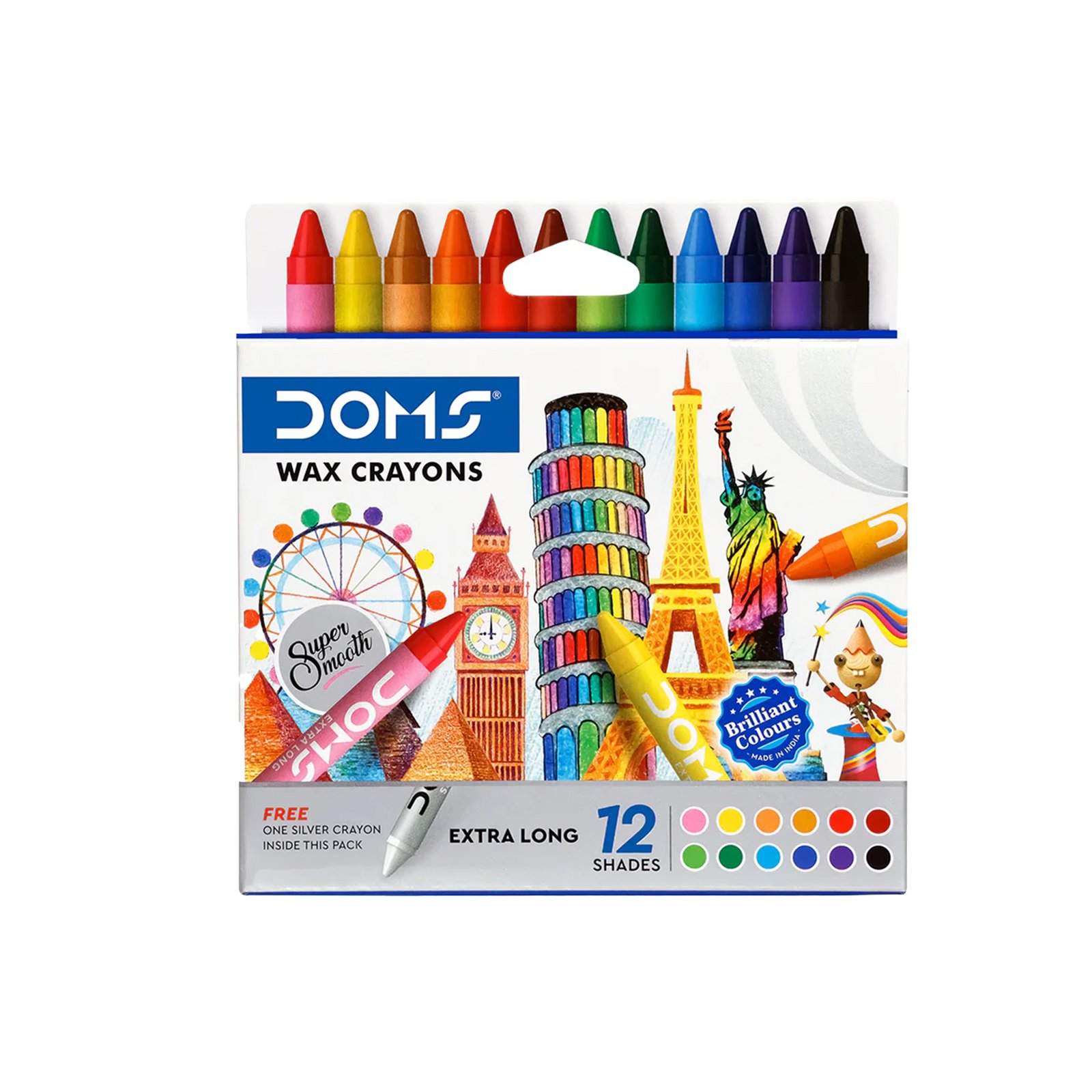 Doms Wax Crayons12 Shades
