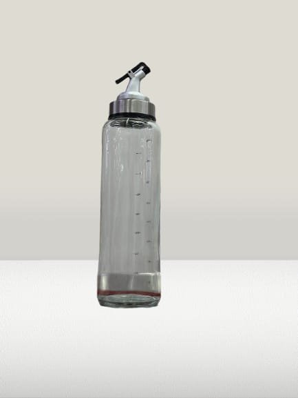 Glass Oil Dispenser Bottle with Pour Spout – Leakproof Kitchen Oil & Vinegar Bottle | Transparent Measuring Oil Container
