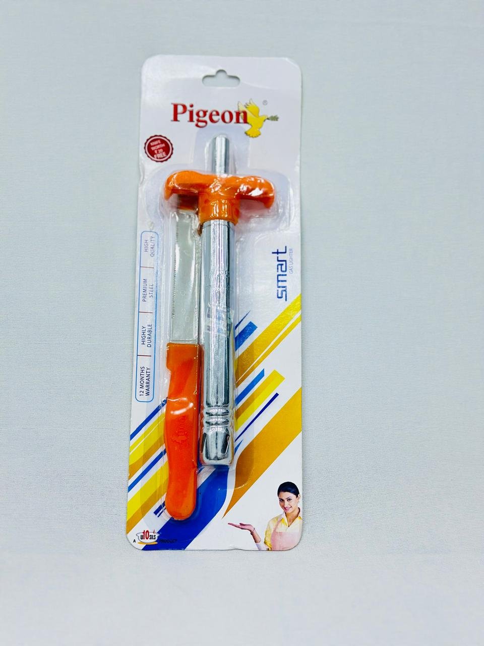 Pigeon Smart Gas Lighter – Stainless Steel Kitchen Lighter with Safety Grip & Long Nozzle