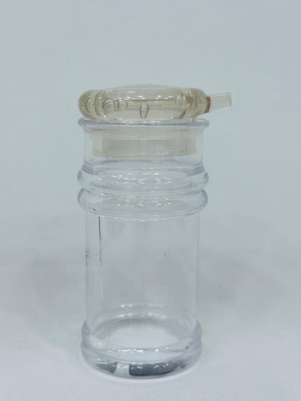 Transparent Spice Storage Jar with Flip Lid – Airtight Kitchen Container for Salt, Pepper & Seasonings