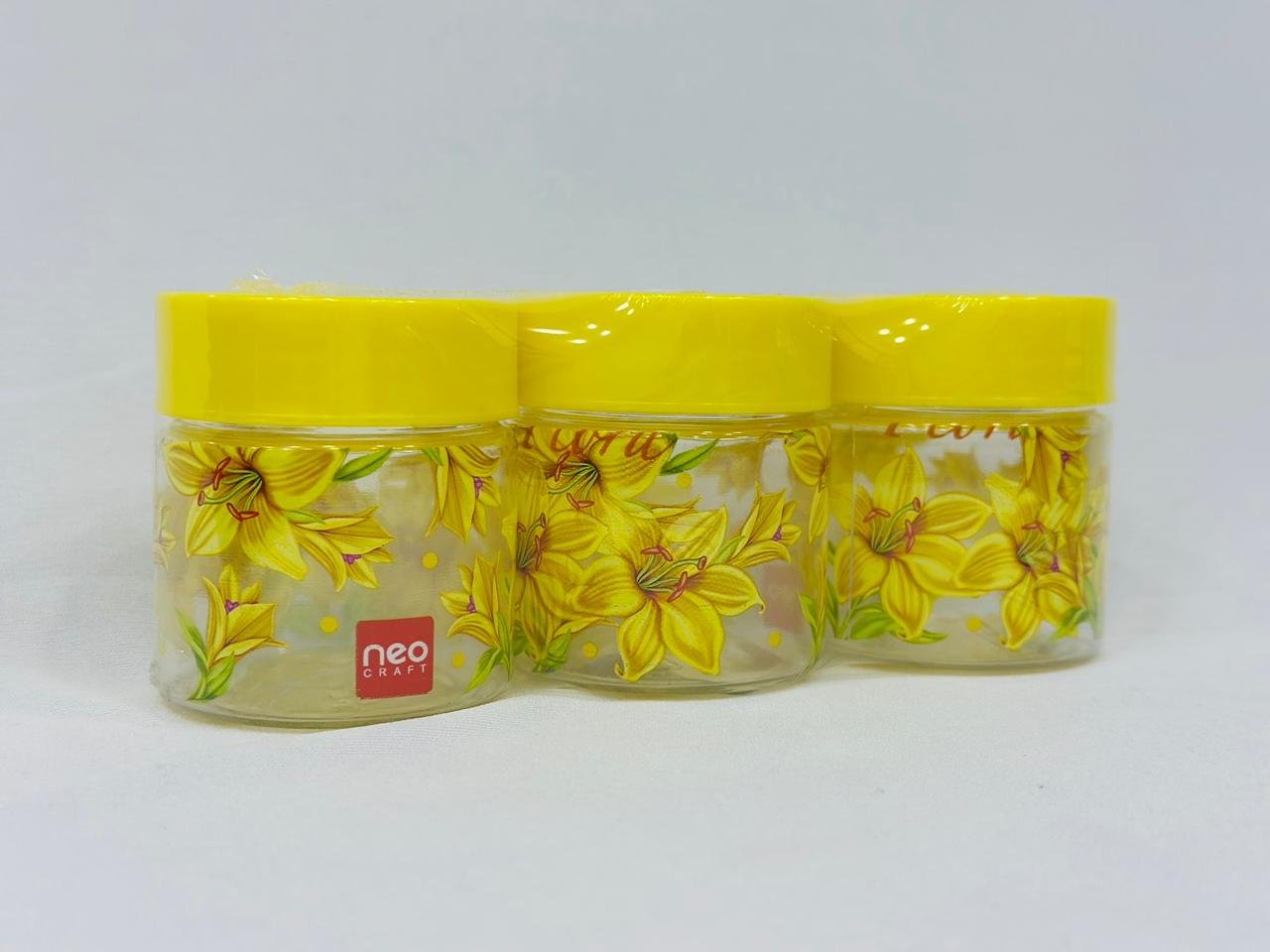 Floral Print Storage Container Set – Airtight Plastic Kitchen Jars with Lid | Multipurpose Snack & Spice Storage Boxes (Set of 3)