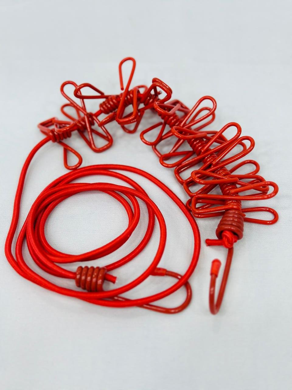 Elastic Clothesline Rope with Clips – Portable Laundry Drying Rope | Travel Clothesline with Hooks & Strong Clips