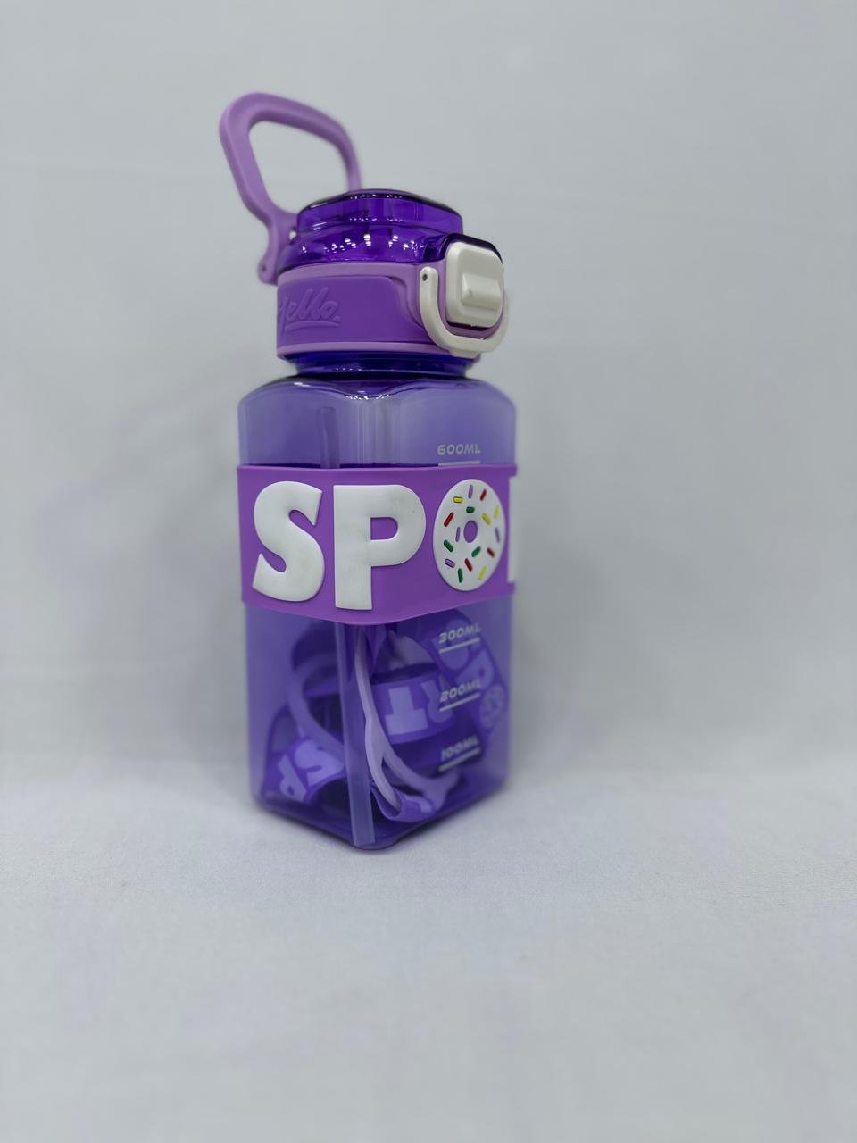 Kids Water Bottle with Straw – 600ml Leakproof Cartoon Bottle with Handle | BPA-Free School & Travel Drinking Bottle