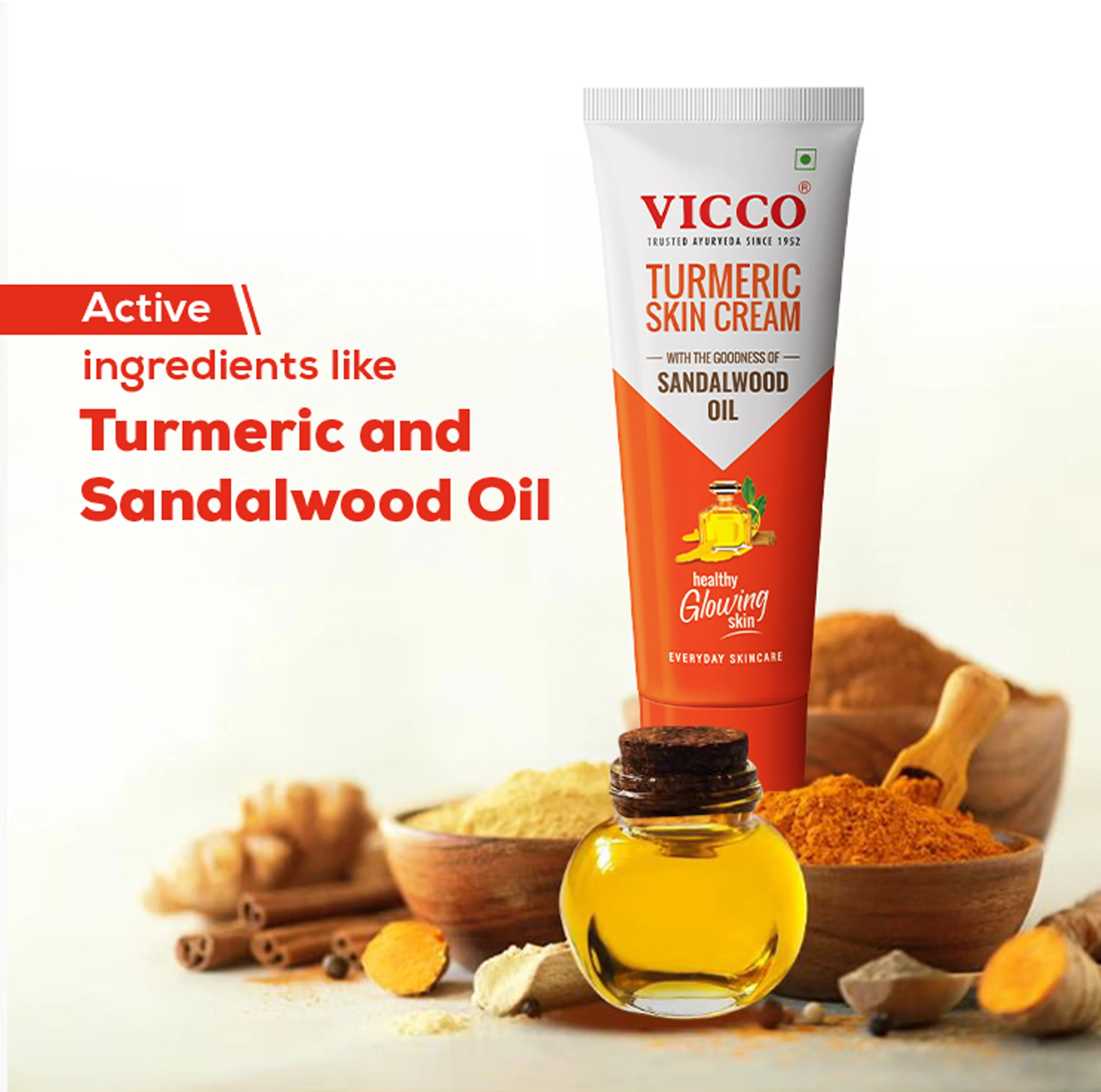 VICCO TURMERIC & SANDALWOOD OIL CREAM 50G