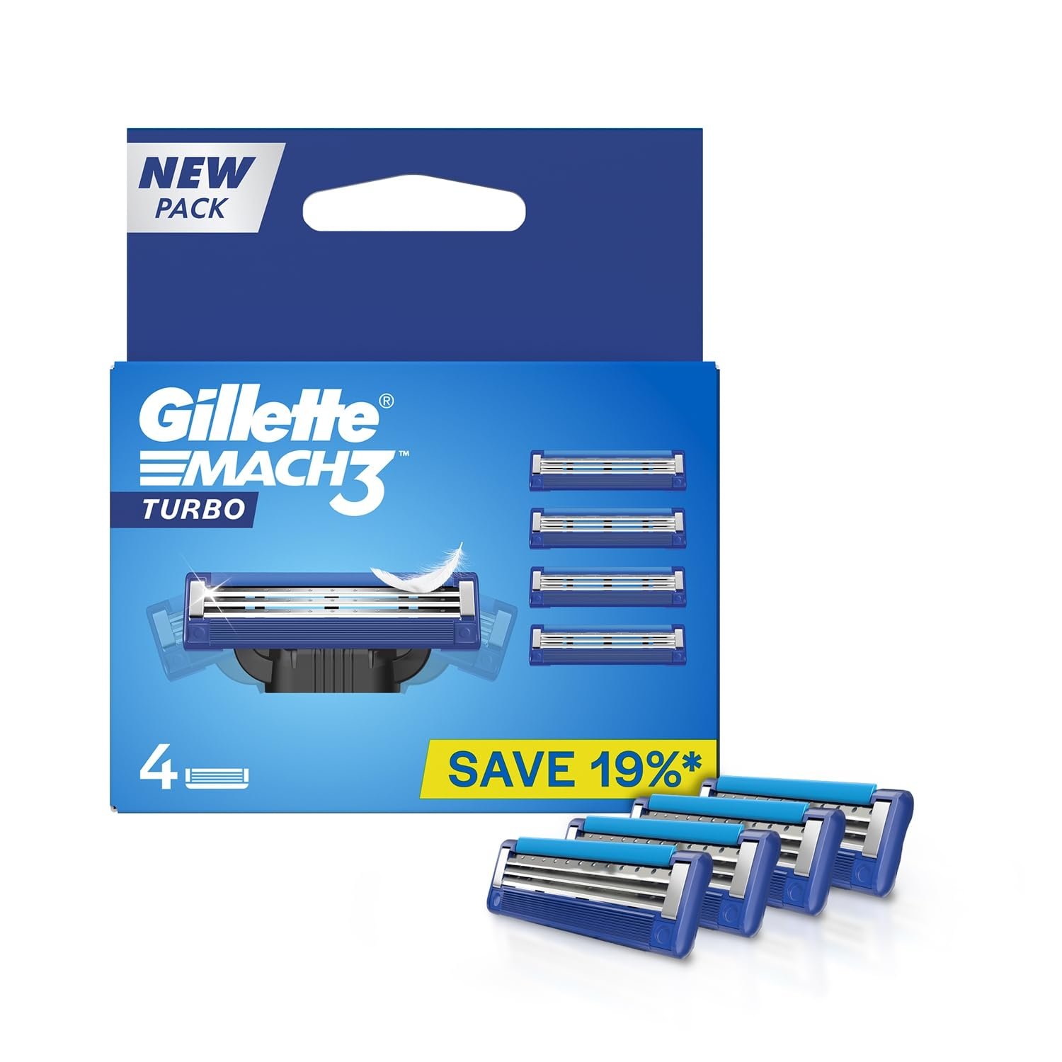 GILLETTE MACH3 TURBO COMFORT CARTRIDGES 4N