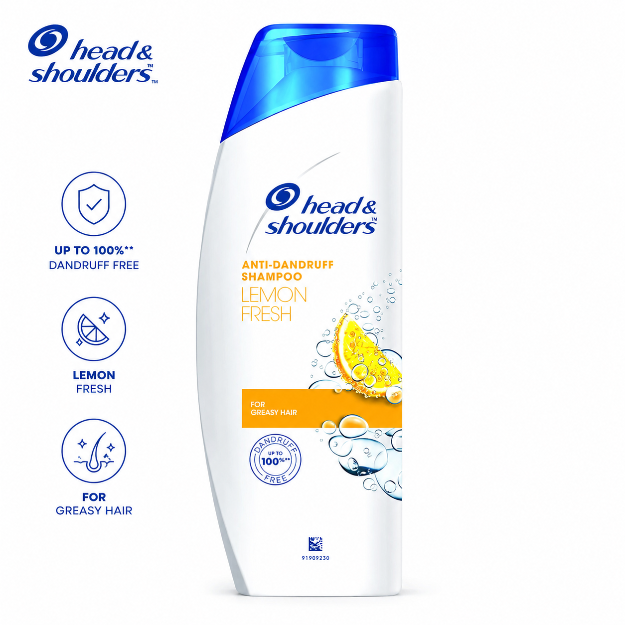 Head & Shoulders Lemon Fresh Shampoo 72ml | Anti-Dandruff for Oily Hair & Fresh Scalp | Removes Oil, Controls Flakes & Refreshing Citrus Clean