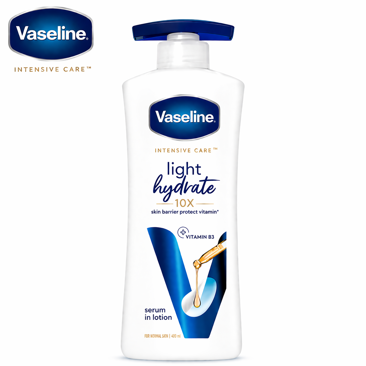 Vaseline Light Hydrate Body Lotion 90ML | 10X Hydration Serum-in-Lotion with Vitamin B3 | Non-Sticky Daily Moisturizer for Soft & Healthy Skin