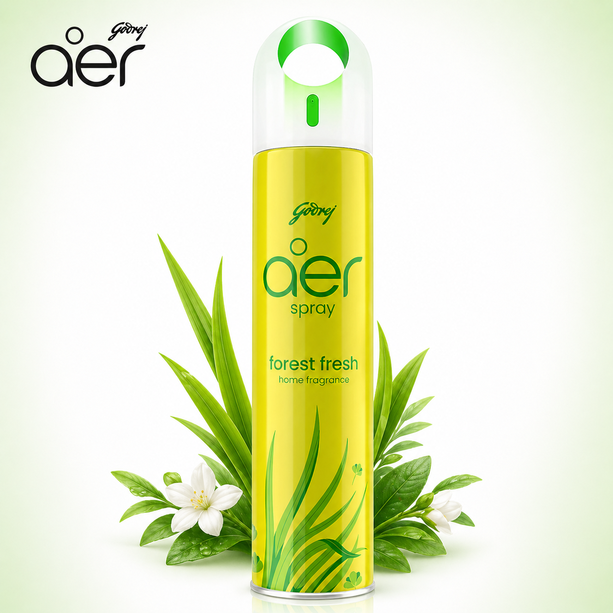 Godrej Aer Forest Fresh Spray 220ml | Long Lasting Air Freshener Spray | Instant Odour Removal for Home, Bathroom & Office | Nature Inspired Fragrance