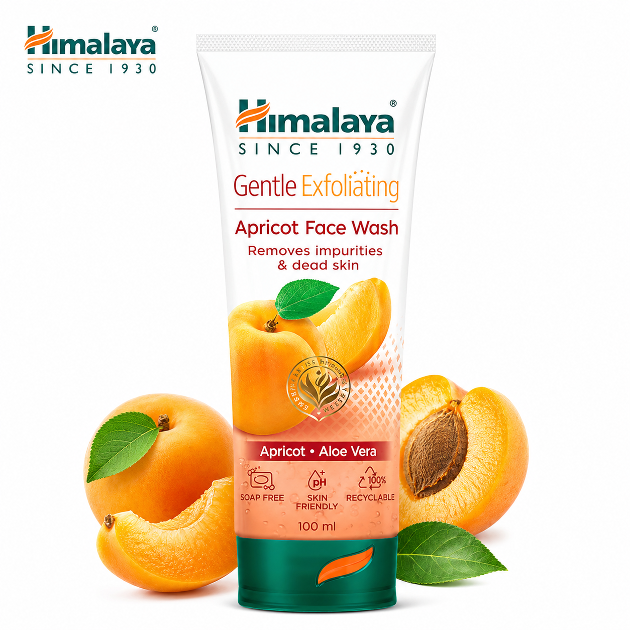 Himalaya Gentle Exfoliating Apricot Face Wash 100ml | Deep Cleansing & Dead Skin Removal | Apricot & Aloe Vera Glow Boost Face Cleanser for All Skin Types