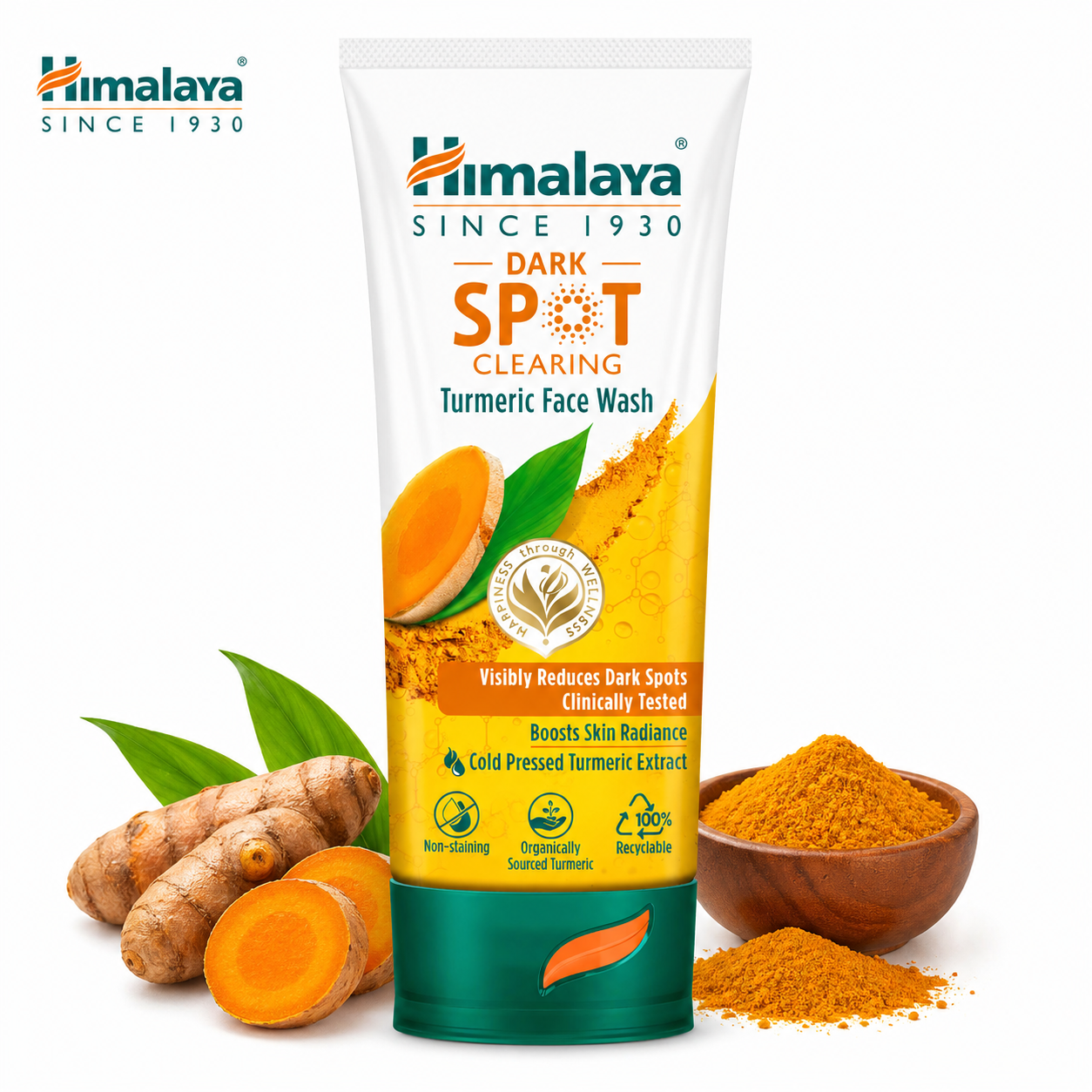 Himalaya Dark Spot Clearing Turmeric Face Wash 50ml | Brightening & Deep Cleansing Face Cleanser | Reduces Dark Spots & Evens Skin Tone for Radiant Skin