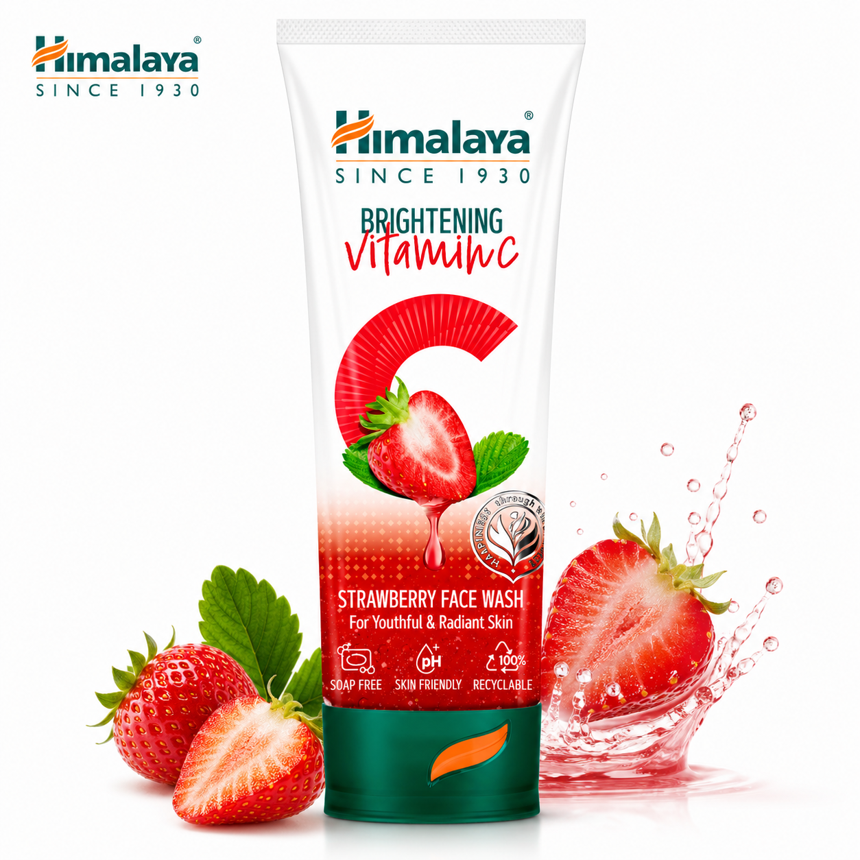 Himalaya Brightening Strawberry Face Wash 100ml | Vitamin C Glow Boost Cleanser | Radiant & Youthful Skin Face Wash with Strawberry Extract