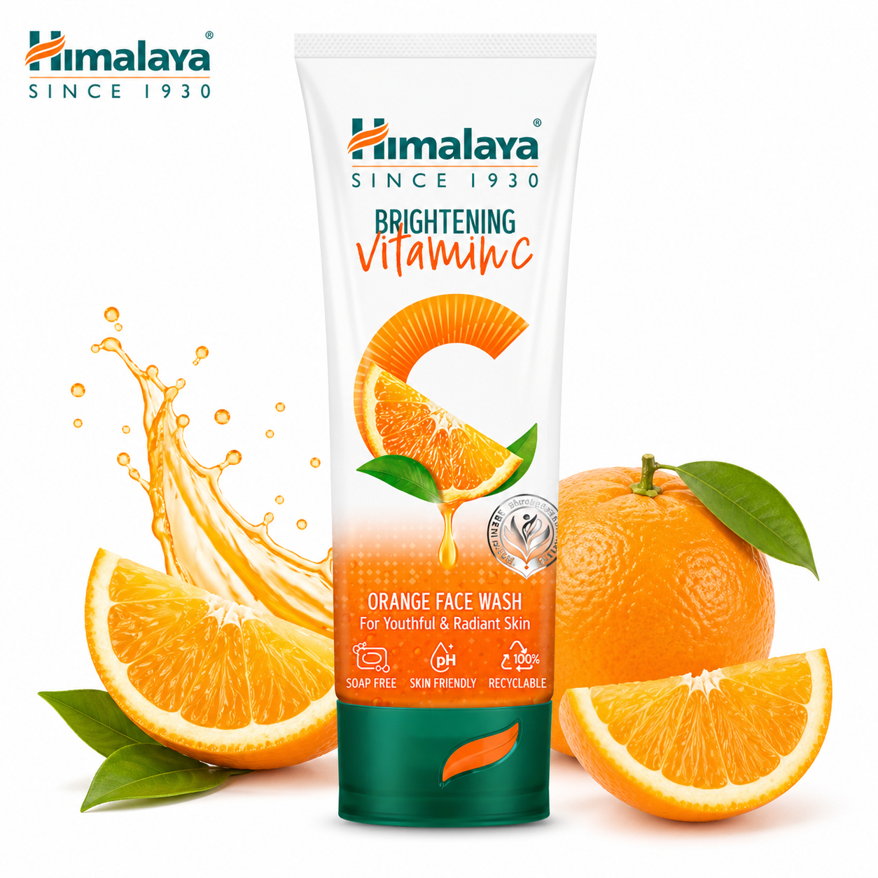 Himalaya Brightening Orange Face Wash 100ml | Vitamin C Glow Boost Cleanser | Radiant & Youthful Skin Face Wash with Orange Extract