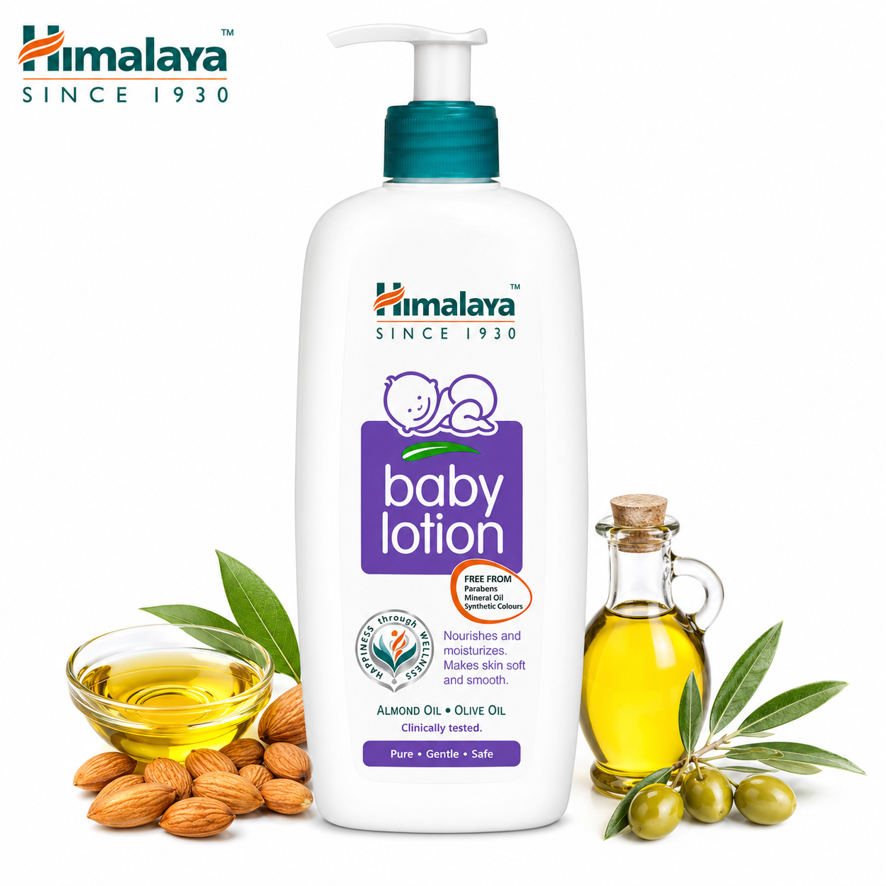 Himalaya Baby Lotion 100ml | Deep Moisturizing Gentle Baby Care | Soft, Nourished & Healthy Skin with Almond & Olive Oil
