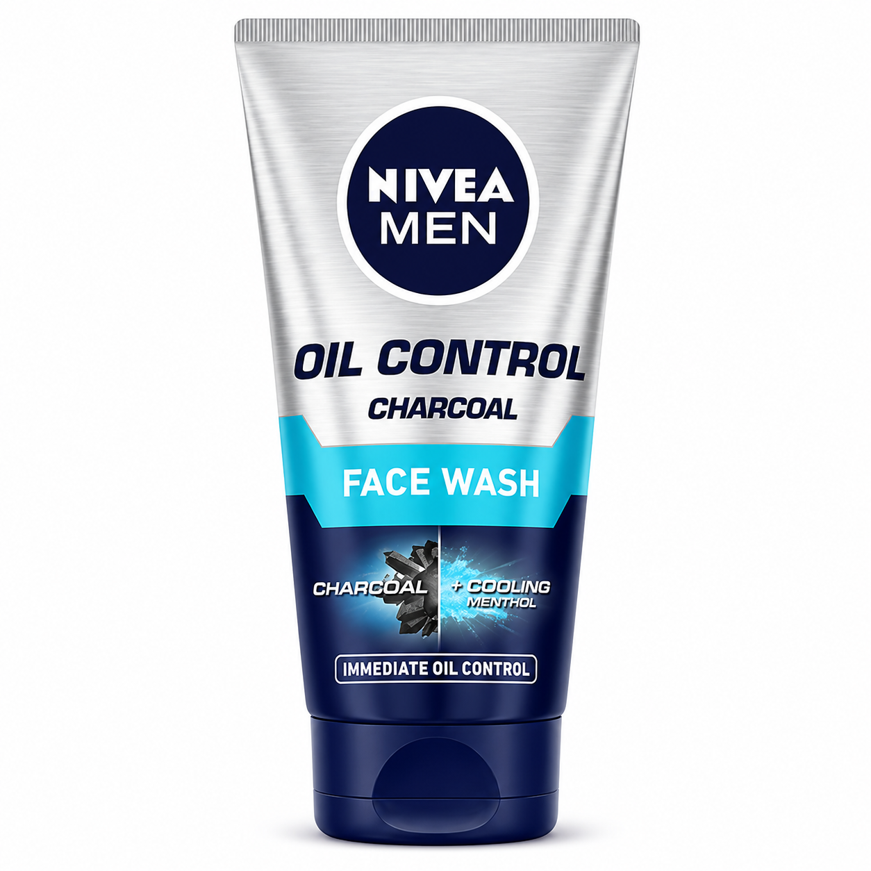 Nivea Men Oil Control Face Wash 50g | Charcoal Deep Clean & Oil Control | Cooling Menthol for Fresh, Clear Skin