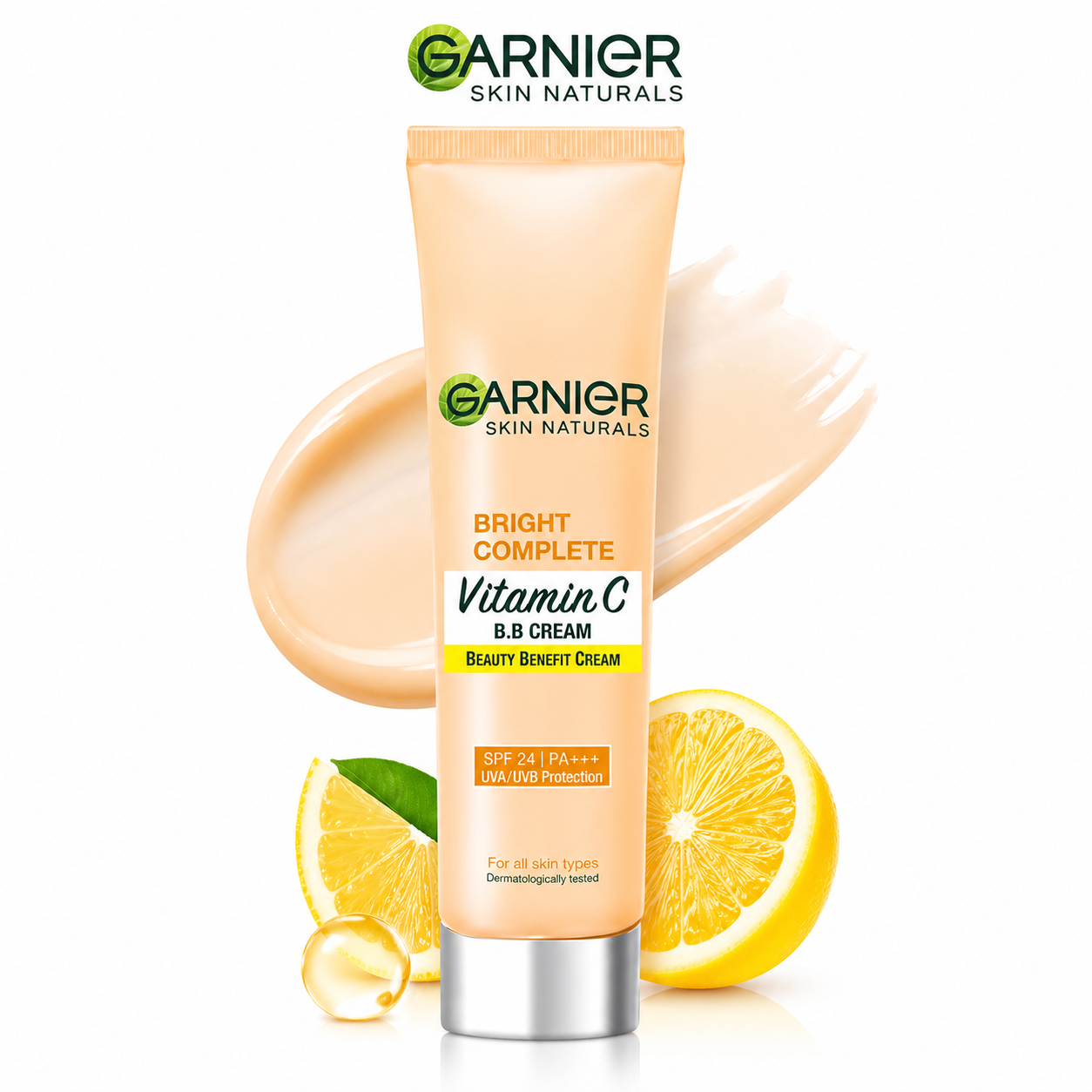 Garnier Bright Complete Vitamin C BB Cream 18g | SPF 24 PA+++ Sun Protection | Brightening & Even Tone | Lightweight Daily Glow Cream for All Skin Types