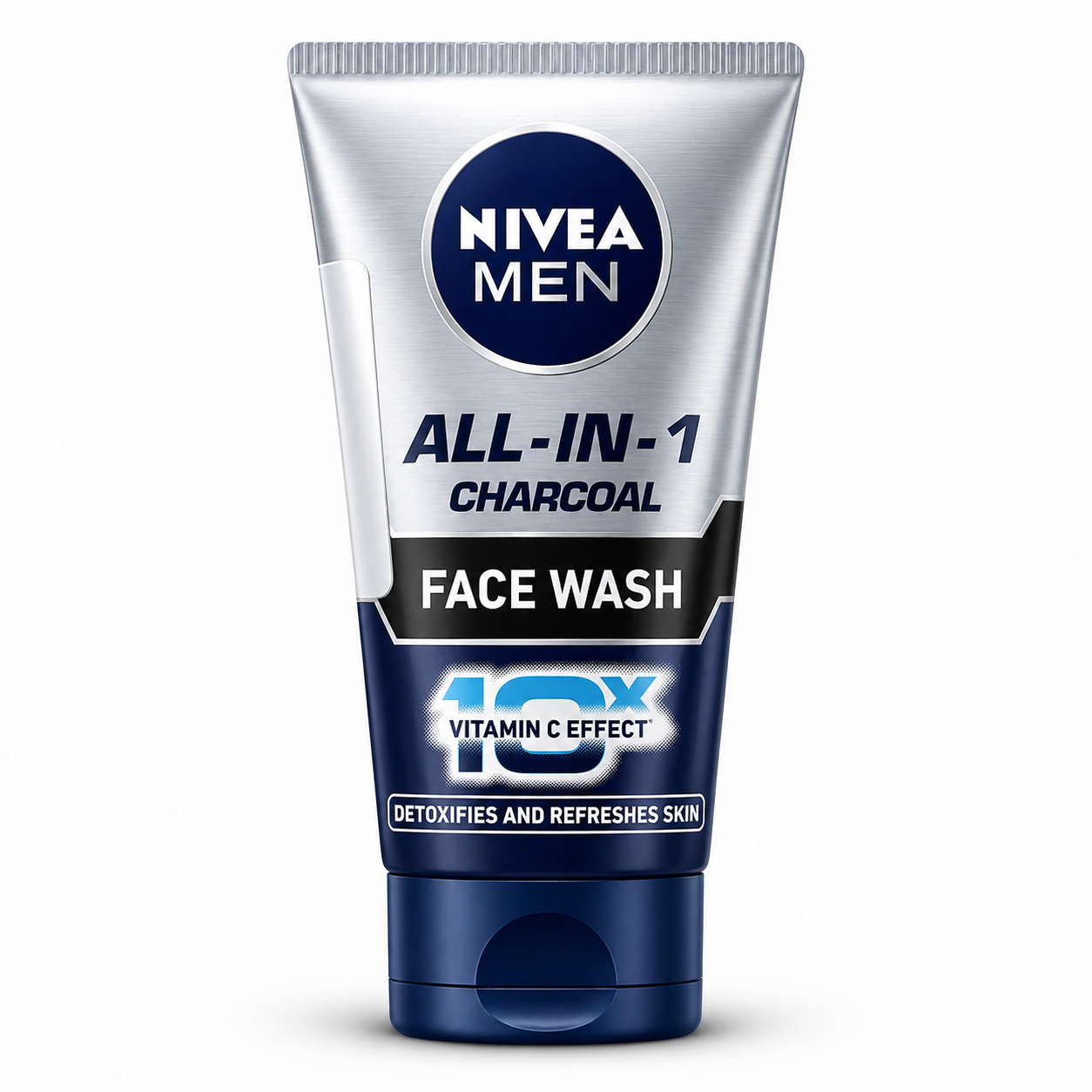 Nivea Men All-In-1 Face Wash 50g | Charcoal Deep Clean & Oil Control | Vitamin C Brightening Daily Face Cleanser for Men