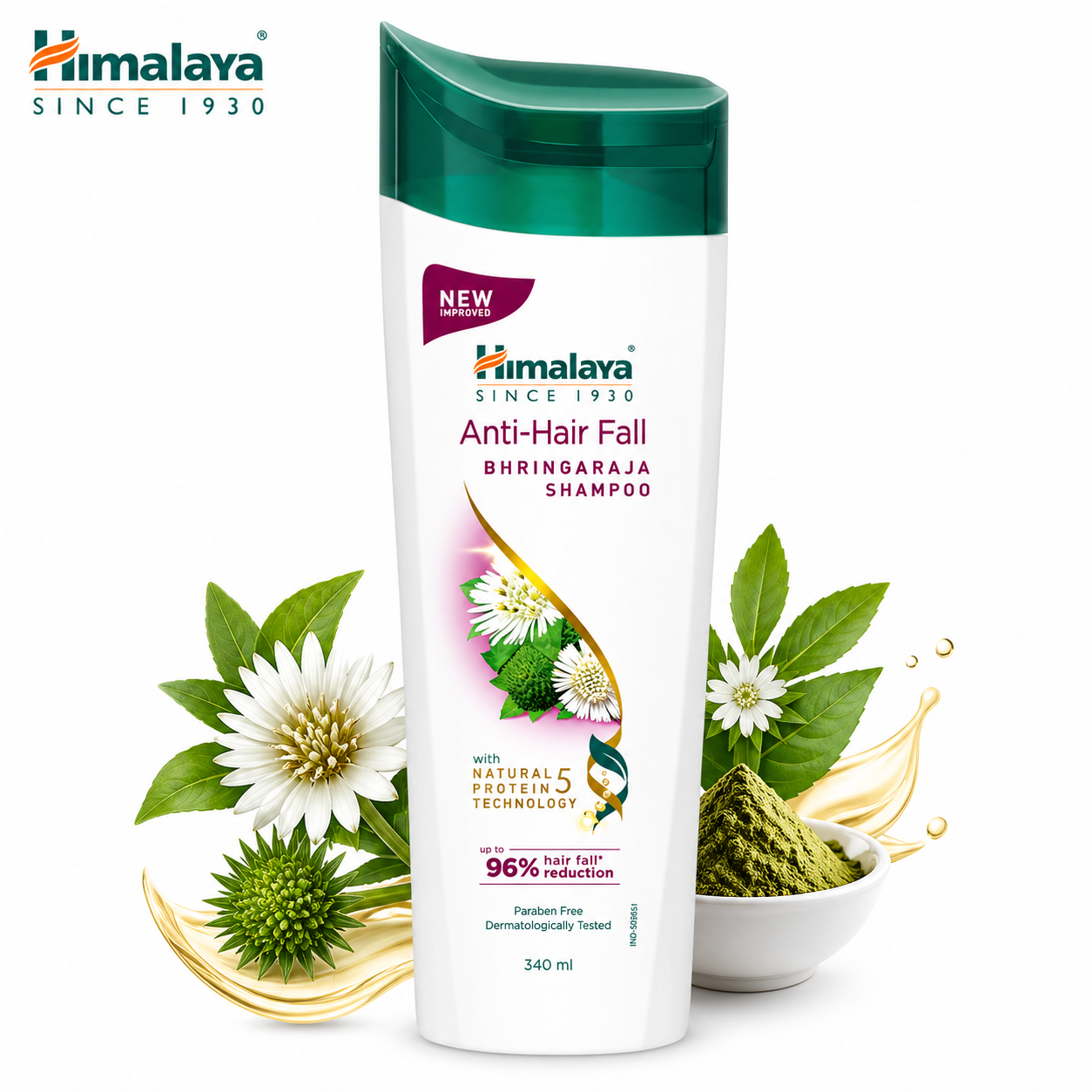 Himalaya Anti-Hair Fall Bhringaraja Shampoo 340ml | Reduces Hair Fall & Strengthens Roots | Herbal Daily Shampoo for Healthy, Strong & Nourished Hair