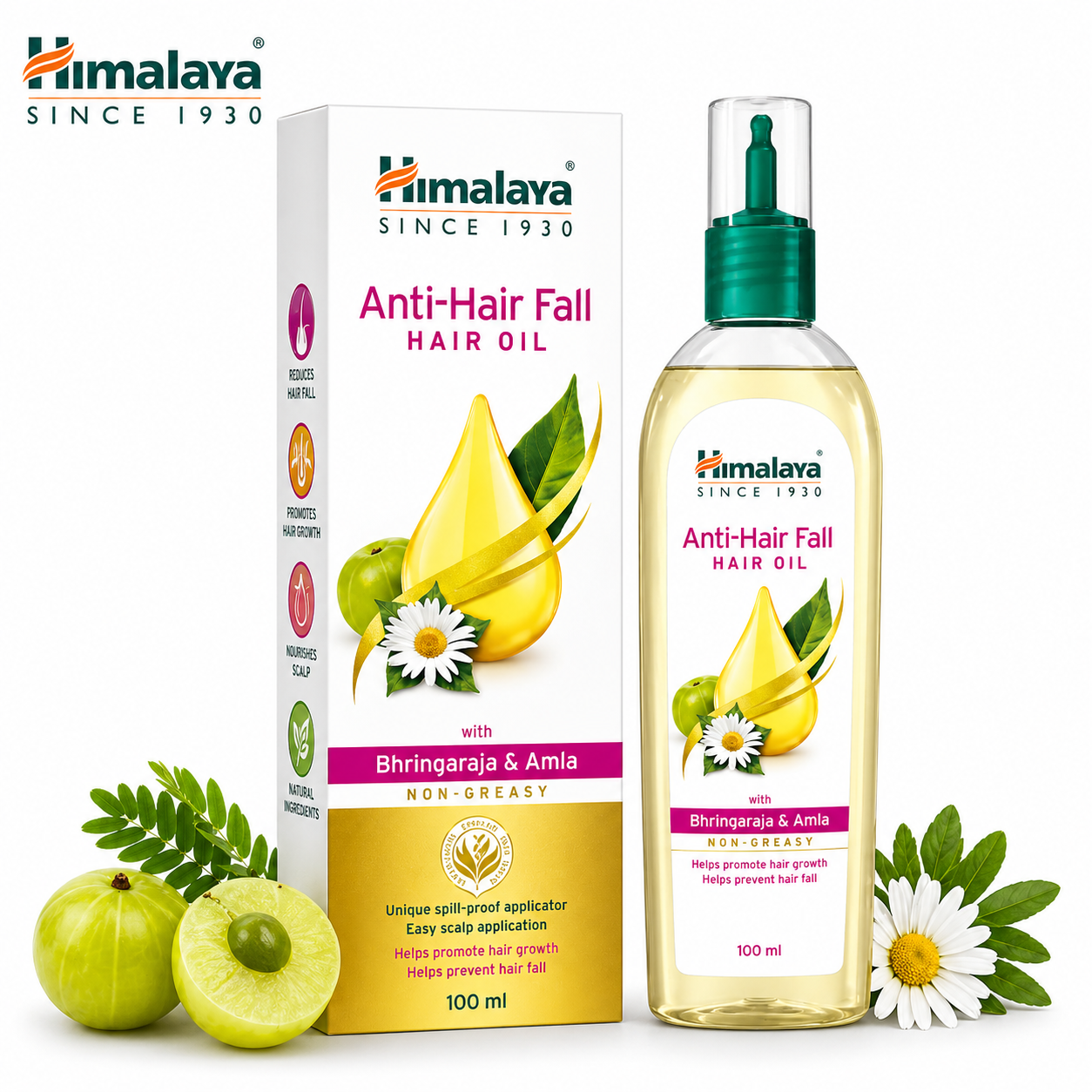 Himalaya Anti-Hair Fall Hair Oil 100ml | Reduces Hair Fall & Promotes Hair Growth | Non-Greasy Herbal Oil for Strong Roots & Healthy Scalp