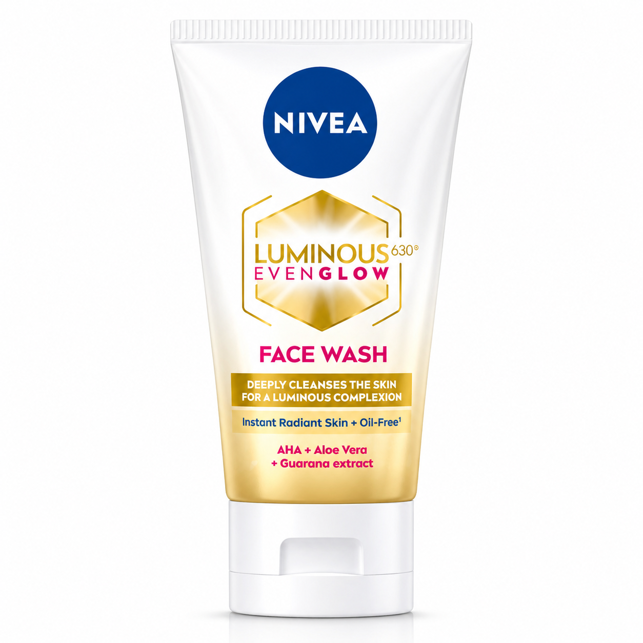 Nivea Luminous 630 Even Glow Face Wash 100ml | Brightening Cleanser with AHA & Aloe Vera | Radiant Skin & Even Tone for Daily Use