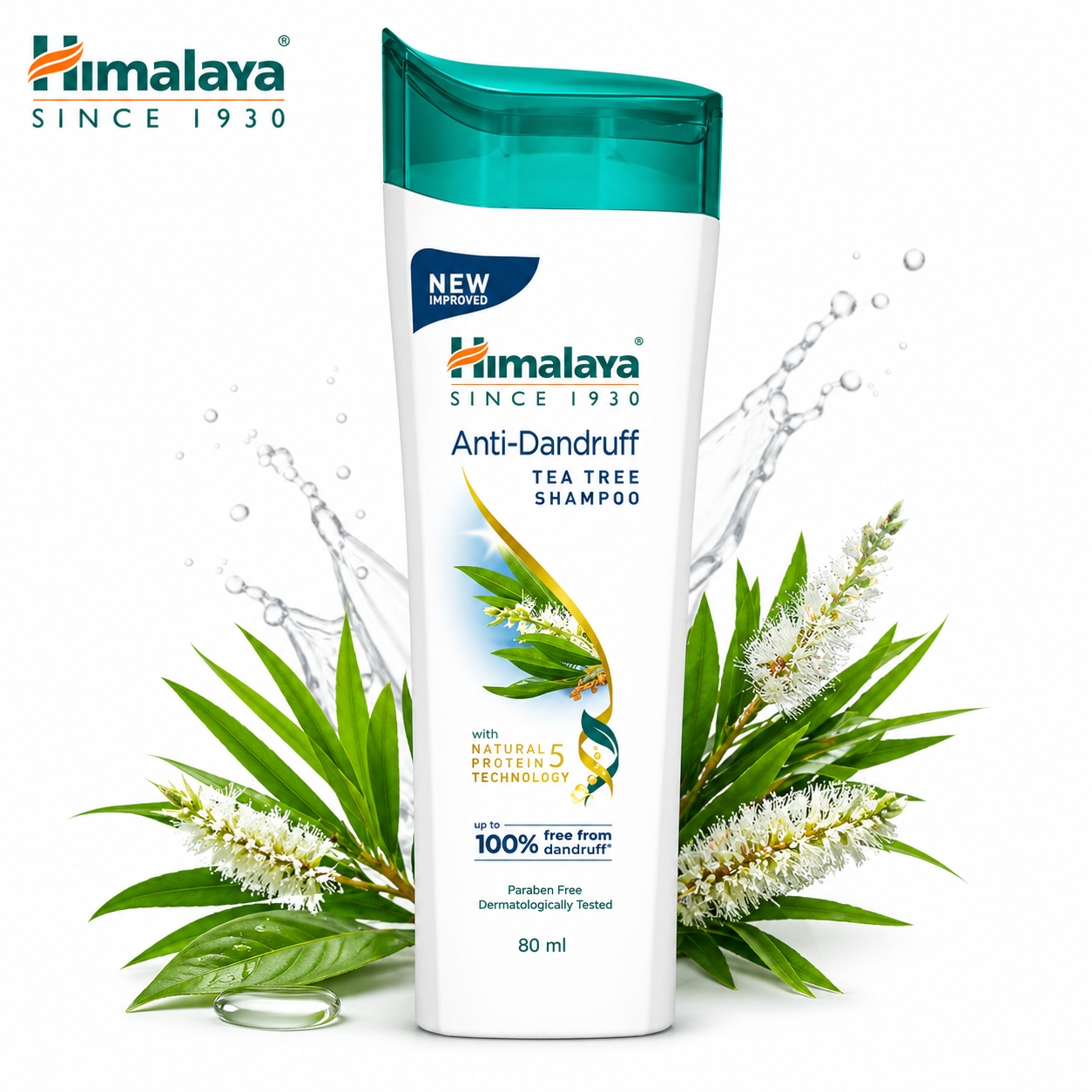 Himalaya Anti-Dandruff Tea Tree Shampoo 100ml | Fights Dandruff & Soothes Itchy Scalp | Deep Cleansing Herbal Shampoo for Healthy Hair
