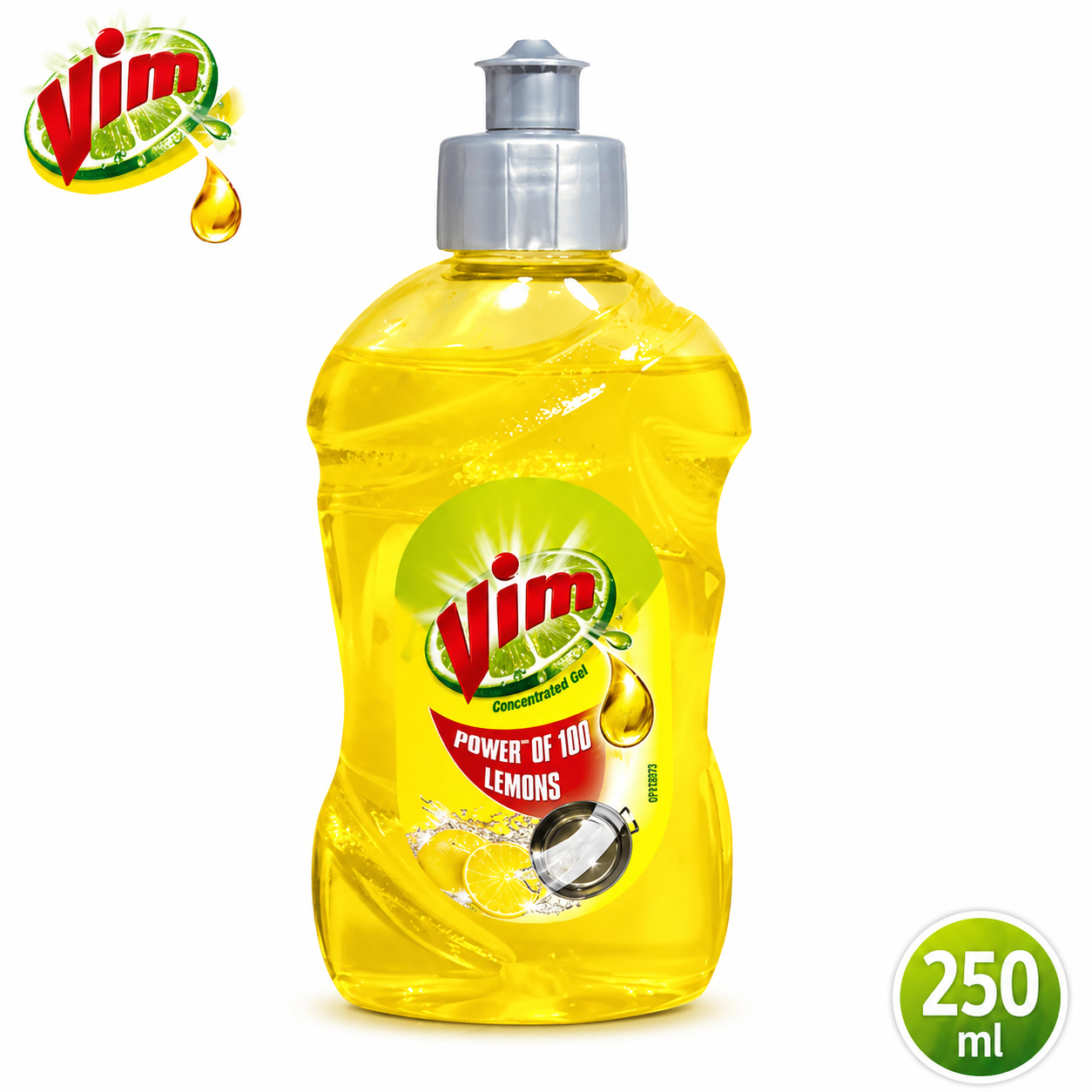 Vim Lemon Fresh Dishwash Liquid 250ml | Powerful Grease Cleaner with Lemon Extract | Sparkling Clean Utensils & Gentle on Hands