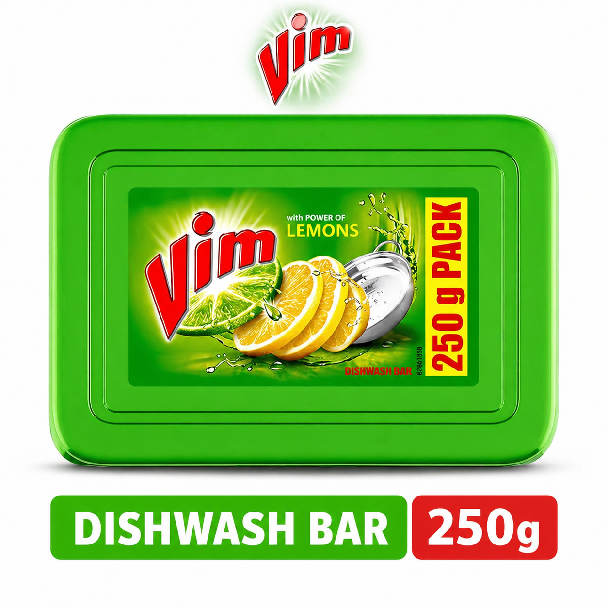 Vim Lemon Dishwash Bar 250g | Powerful Grease Cutting Dish Cleaning Bar with Lemon Freshness | Sparkling Clean Utensils & Gentle on Hands