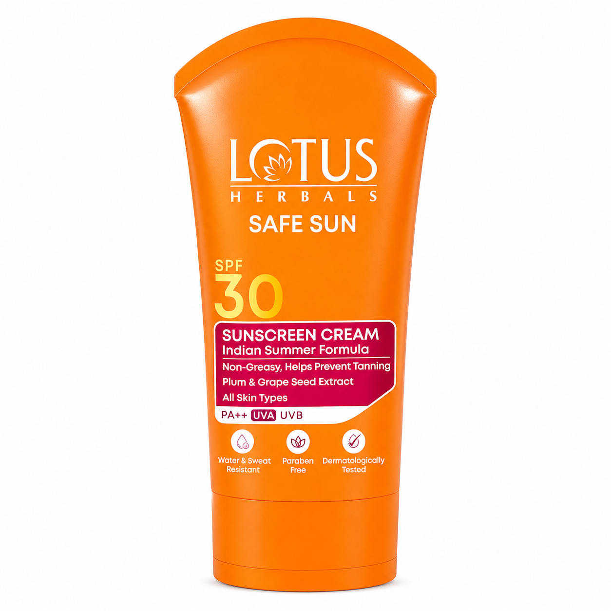Lotus Safe Sun Sunscreen Cream SPF 30 PA++ 50g | UVA/UVB Protection & Anti-Tanning | Lightweight Non-Greasy Daily Sun Care