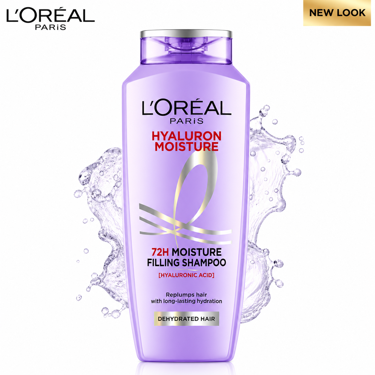 L’Oréal Paris Hyaluron Moisture Shampoo 82.5ml | 72Hr Hydration & Frizz Control | Hyaluronic Acid Shampoo for Dry & Dehydrated Hair