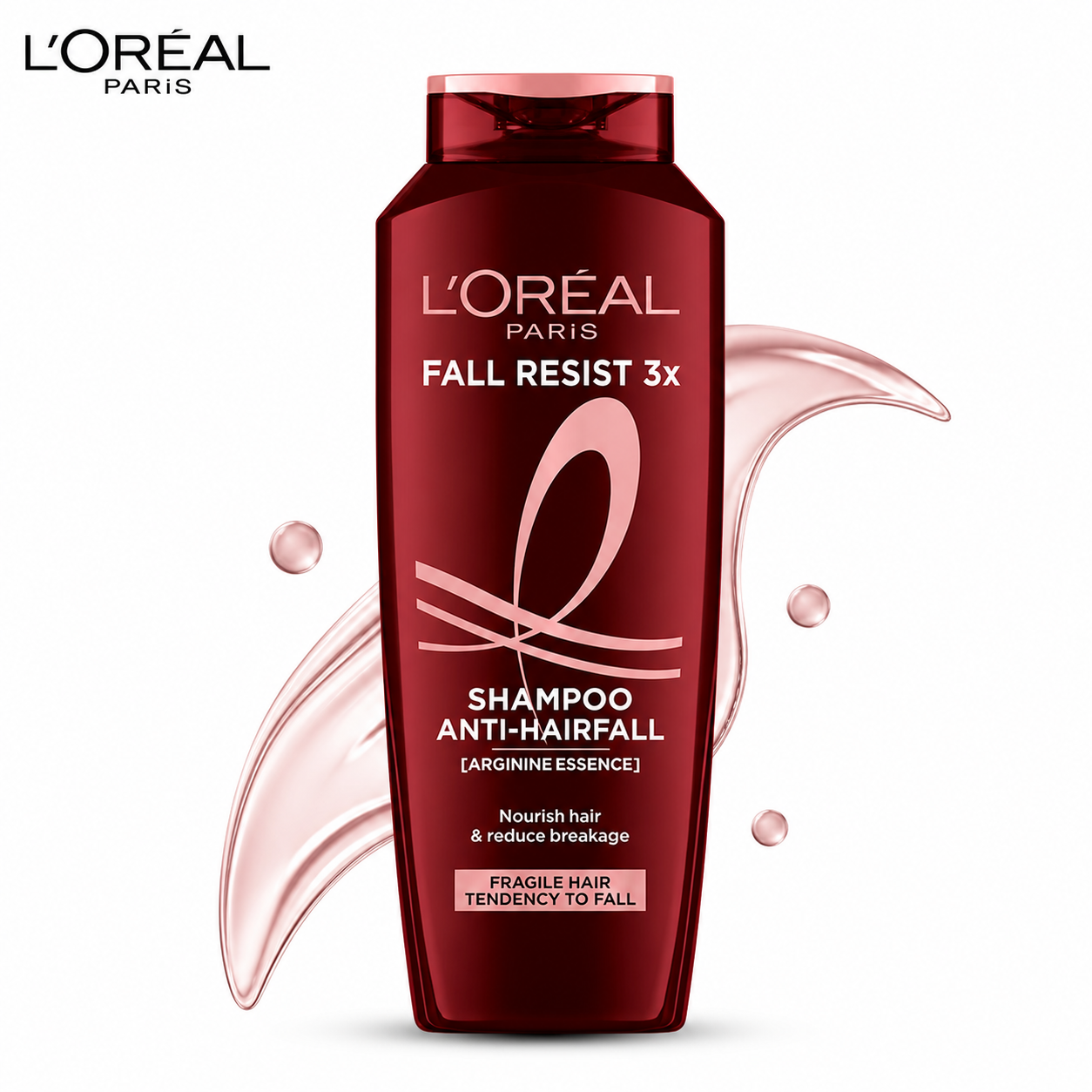 L’Oréal Paris Fall Resist 3X Shampoo 180ml | Anti-Hair Fall & Strengthening Shampoo | Arginine Essence for Stronger, Healthier Hair