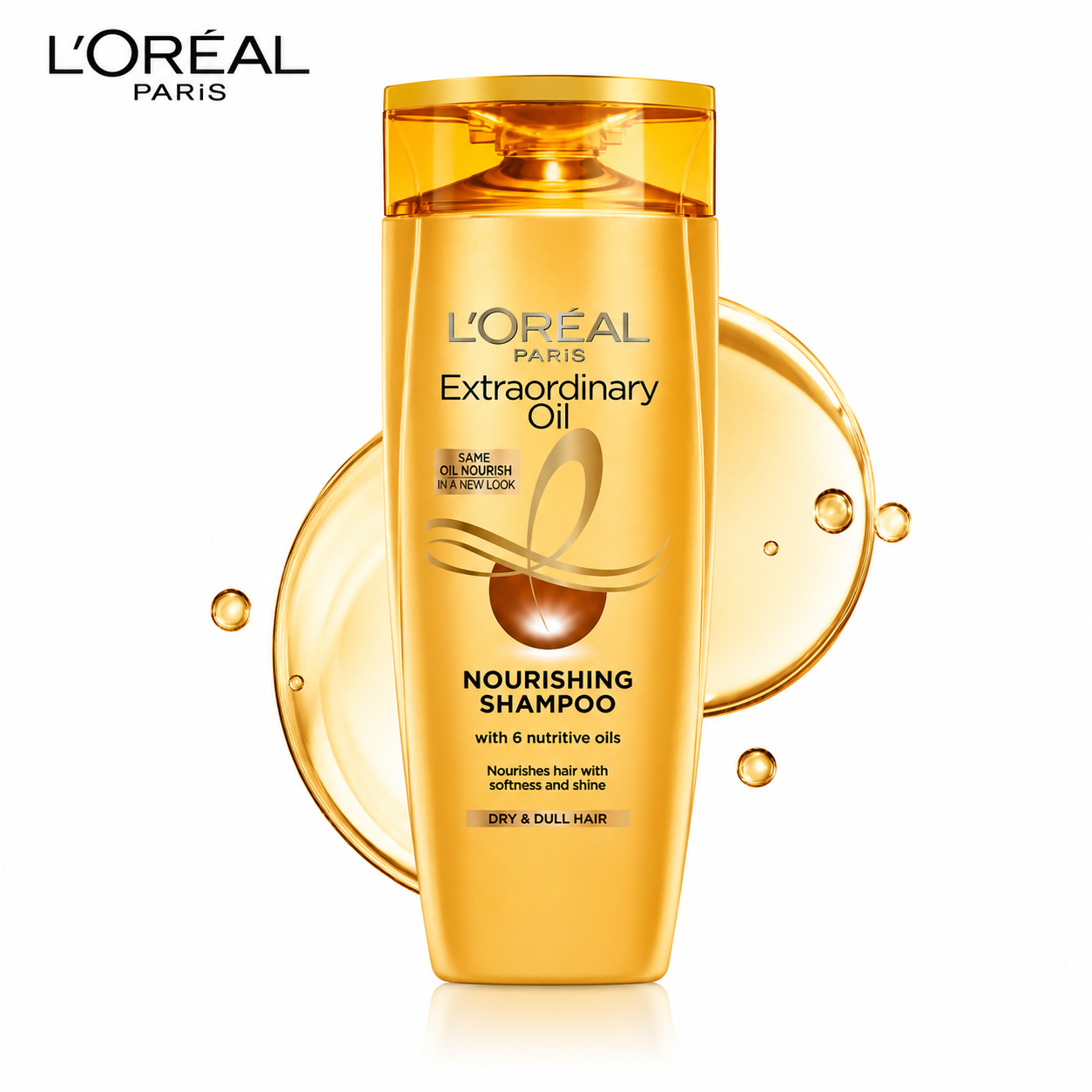 L’Oréal Paris Extraordinary Oil Nourishing Shampoo 82.5ml | Deep Nourishment & Shine | 6 Oil Infused Shampoo for Dry & Dull Hair