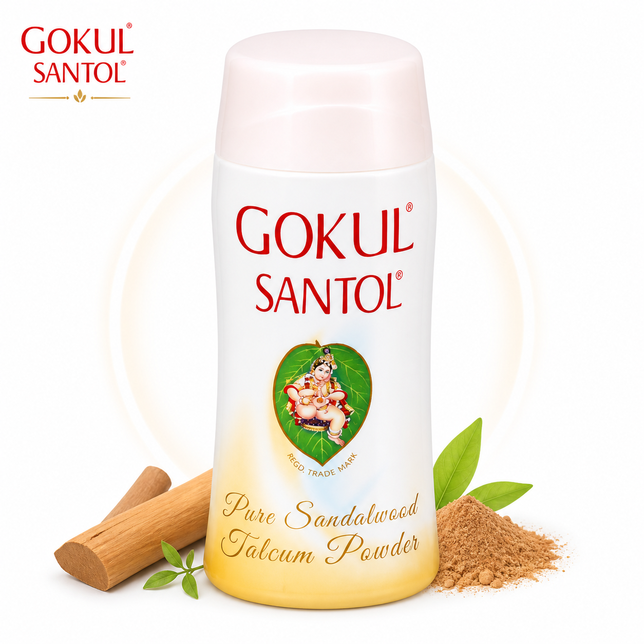 Gokul Santol Talcum Powder 30g | Pure Sandalwood Fragrance & Sweat Absorbing Body Powder | Soft Skin Care for Men, Women & Kids