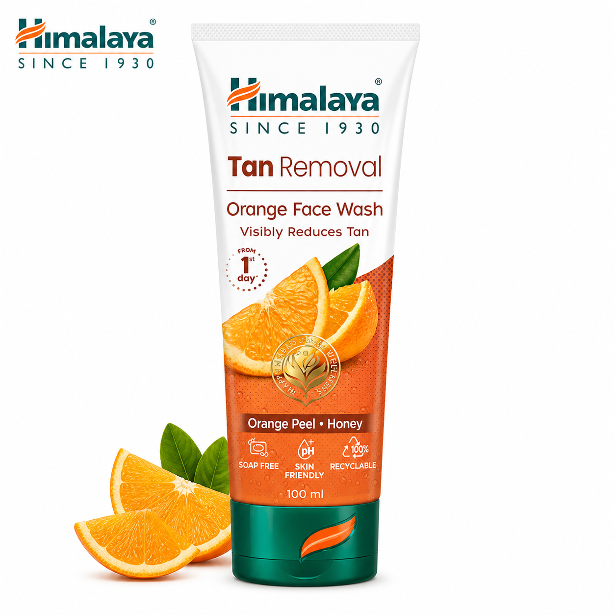 Himalaya Tan Removal Orange Face Wash 100ml | Brightening & De-Tan Cleanser with Orange Peel & Honey | Deep Cleansing Face Wash for Radiant Skin