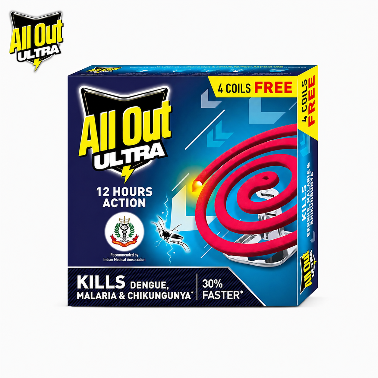 All Out Ultra Mosquito Coils 14N | 12 Hours Protection & Fast Action | Powerful Mosquito Repellent for Home, Bedroom & Outdoor Use