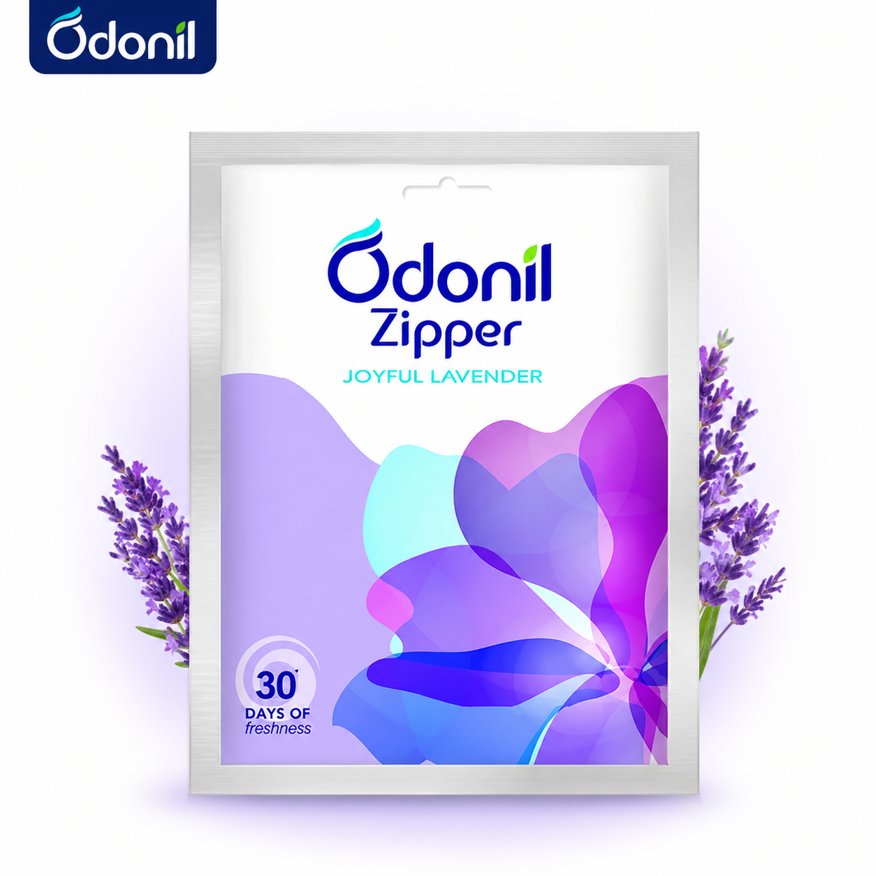 Odonil Zipper Joyful Lavender 10g | Long-Lasting Closet & Car Air Freshener | Relaxing Fragrance for Drawers, Bags & Small Spaces