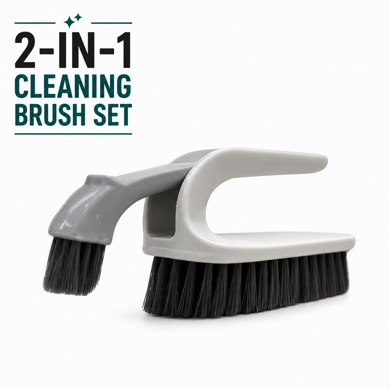 2-in-1 Cleaning Brush Set with Corner Brush | Multi-Purpose Scrub Brush for Kitchen, Bathroom & Tiles | Deep Cleaning Tool with Ergonomic Grip