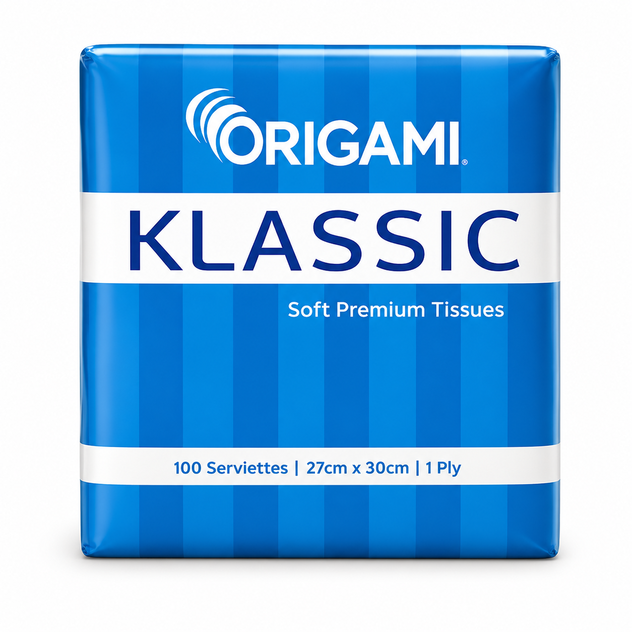 Origami Klassic Soft Tissues 100 Serviettes | Ultra Soft & Absorbent 1 Ply Napkins for Home, Office, Travel & Dining Use