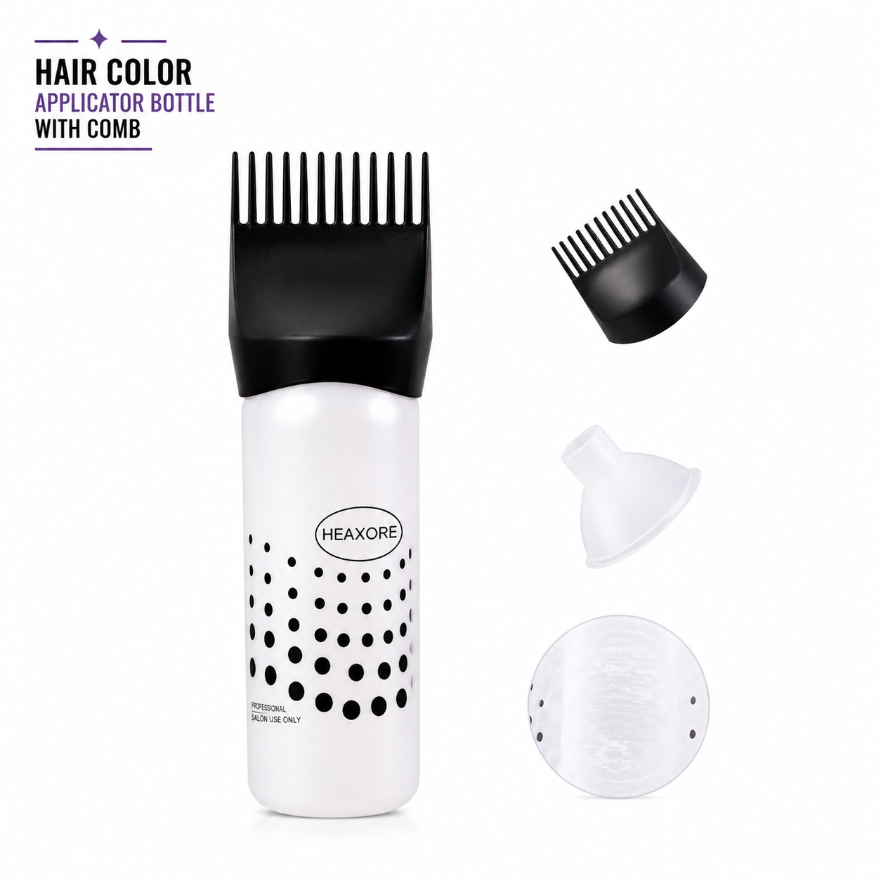 Hair Color Applicator Bottle with Comb | Refillable Hair Dye Bottle for Easy Root Touch-Up & Salon Styling | Mess-Free Precision Coloring Tool
