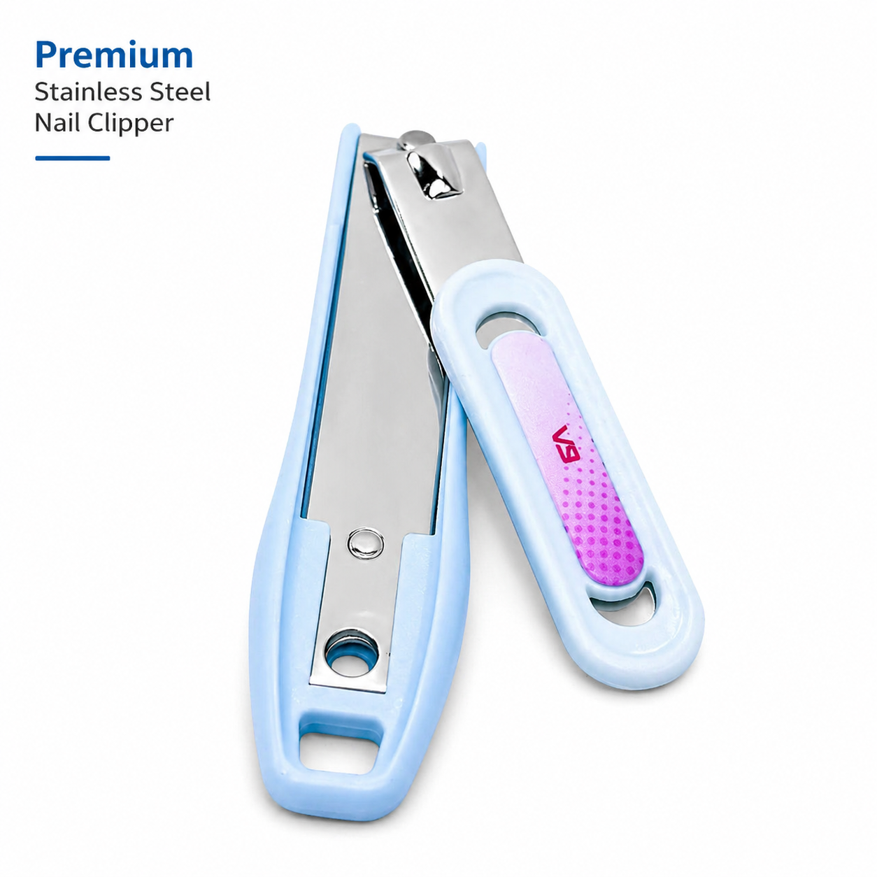 Premium Stainless Steel Nail Clipper with Comfortable Grip | Ultra Sharp Precision Nail Cutter for Fingernails & Toenails | Compact Travel Grooming Tool