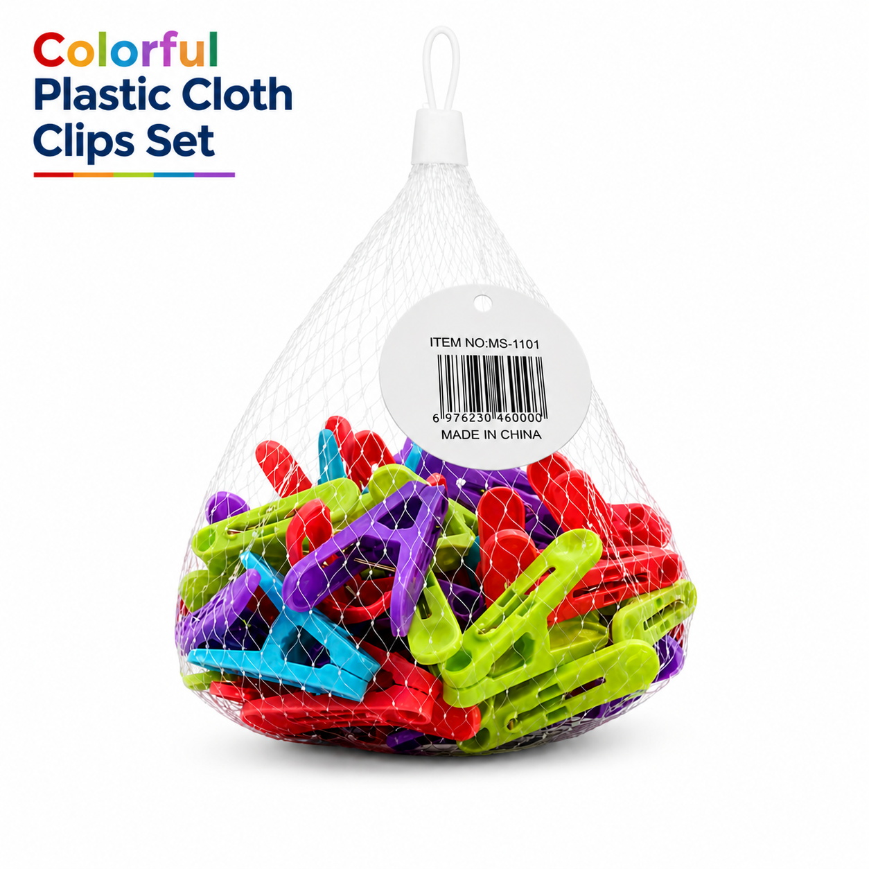 Colorful Plastic Cloth Clips Set – Strong Grip Laundry Pegs | Durable Multi-Purpose Clothes Clips for Home Use (Pack of Multiple)