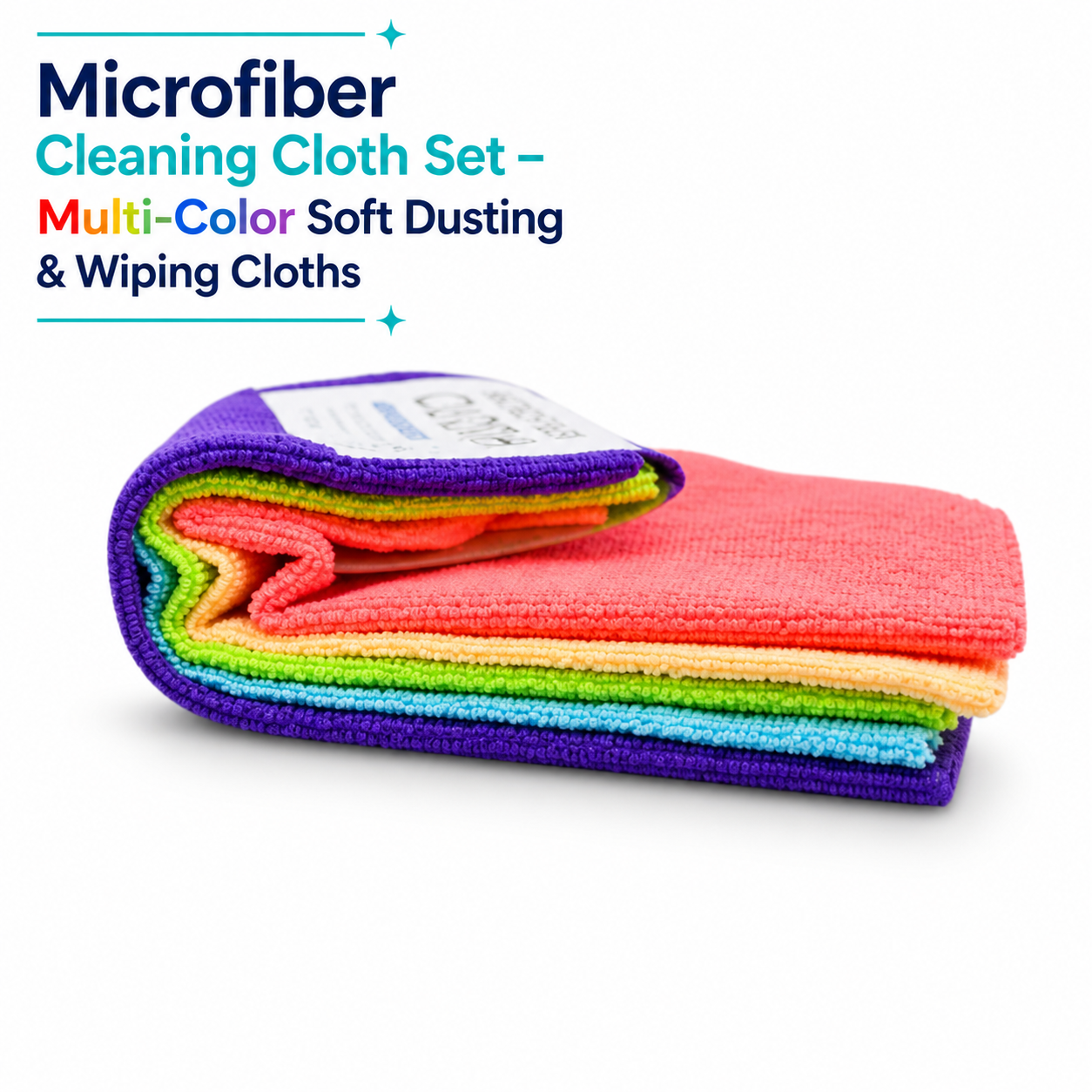 Microfiber Cleaning Cloth Set Multi-Color | Ultra Soft Lint-Free Reusable Towels for Kitchen, Car, Glass & Home Cleaning – Streak-Free Wiping Cloths Pack
