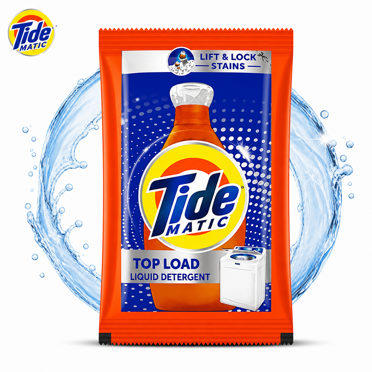 Tide Matic Top Load Liquid Detergent 50ml | Deep Clean Stain Removal & Fresh Fragrance – For Top Load Washing Machines & Everyday Laundry