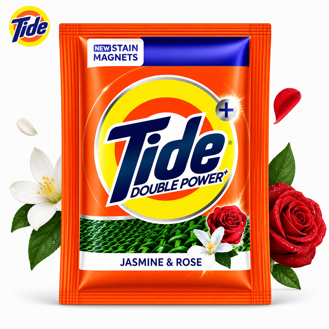 Tide Double Power Detergent Powder Jasmine & Rose 75G | Deep Clean Stain Removal & Long Lasting Freshness – For All Fabrics & Everyday Laundry