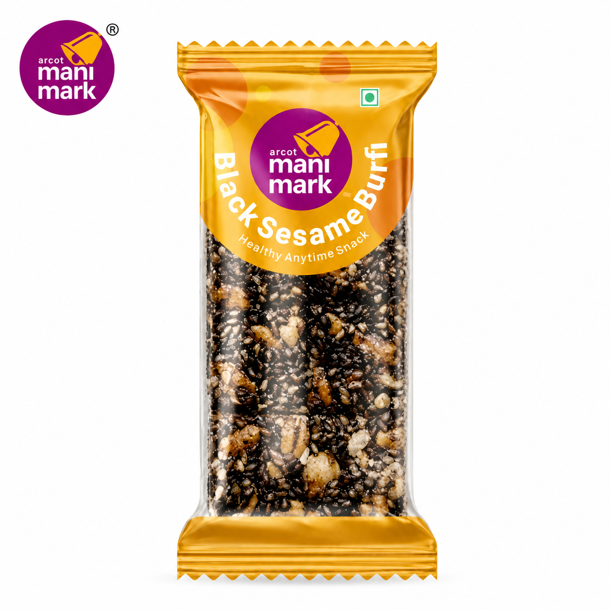 Mani Mark Black Sesame Burfi 70G | Healthy Traditional Indian Sweet Snack – Energy Boosting Til Bar Rich in Calcium & Iron for Kids & Adults