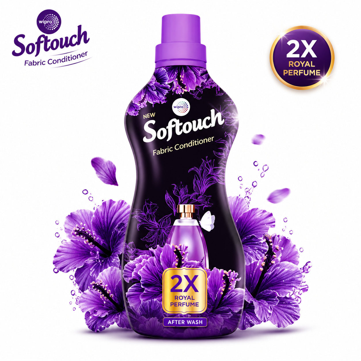 Softouch Fabric Conditioner Royal 210ml | Long Lasting Fragrance & Ultra Soft Clothes – Anti Static & Fabric Care for Everyday Laundry