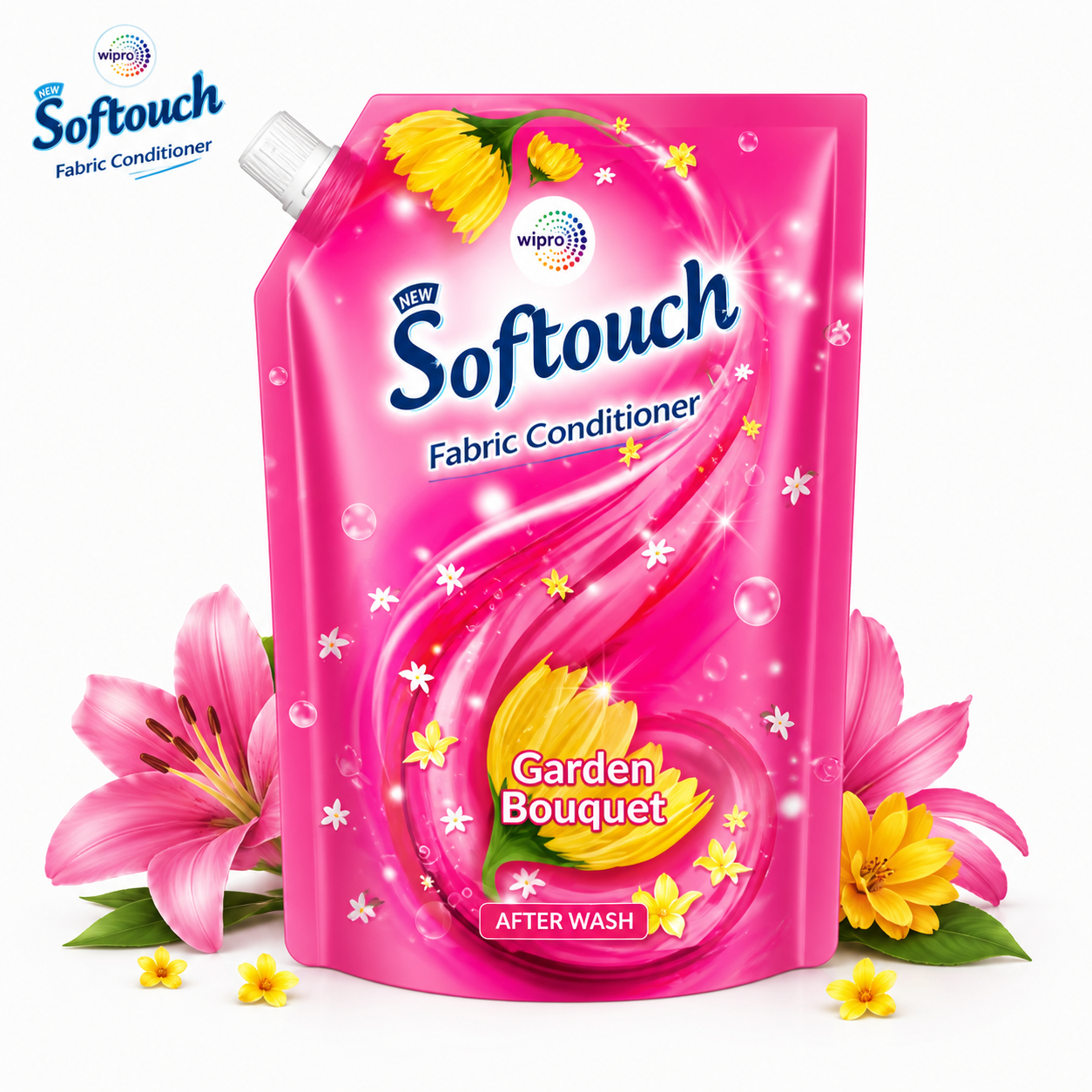 Softouch Fabric Conditioner Garden Bouquet 210ml | Long Lasting Floral Fragrance & Ultra Soft Clothes – Anti Static Fabric Care for Home Laundry