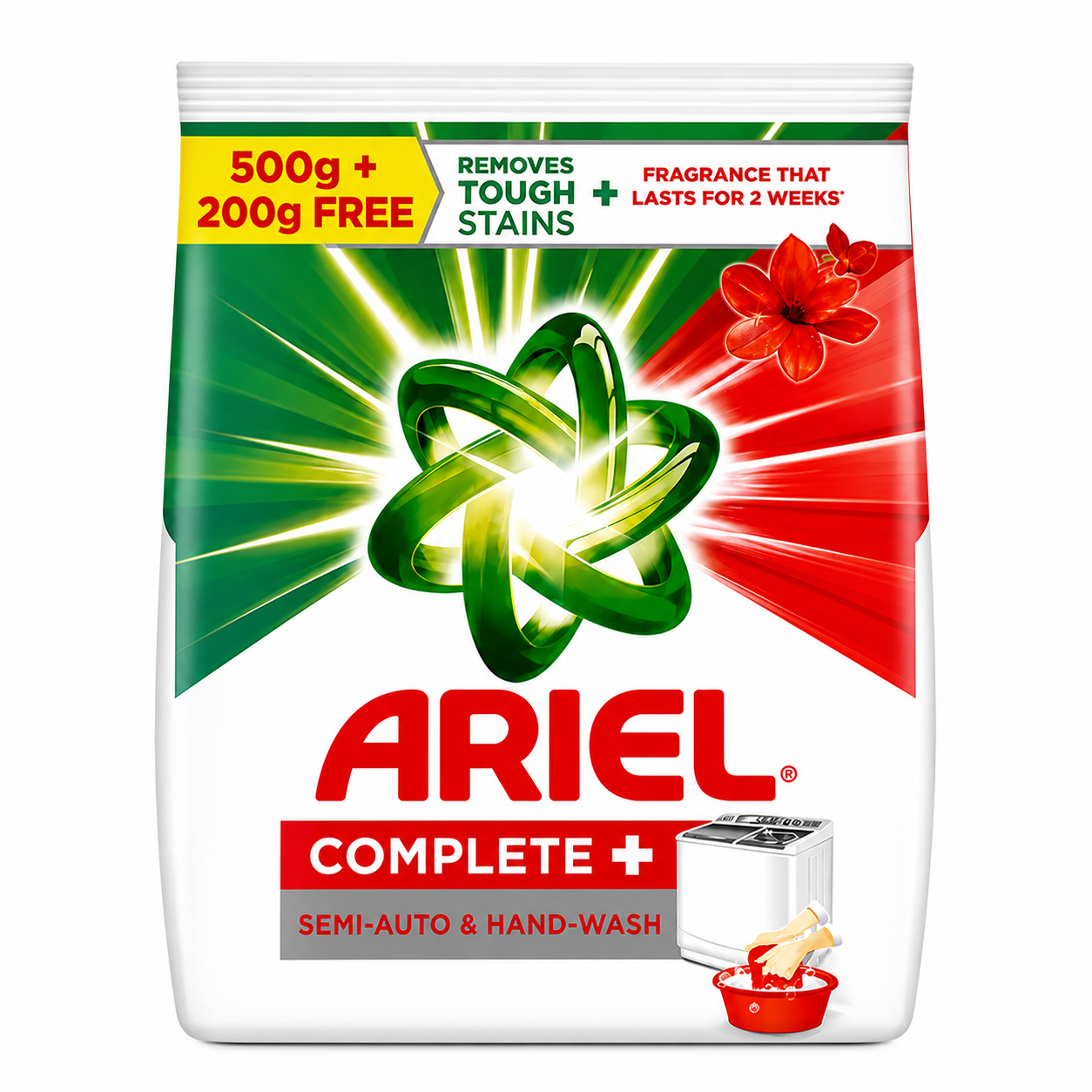 Ariel Complete+ Detergent Powder 700g | Deep Clean Stain Removal & Long Lasting Freshness – For Machine & Hand Wash Laundry