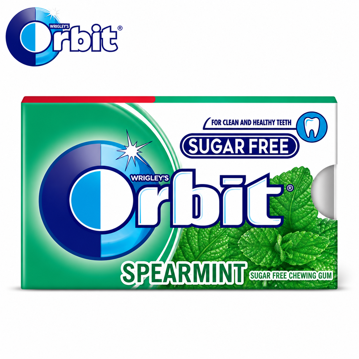 Orbit Spearmint Sugar-Free Chewing Gum 6.6G | Fresh Breath Gum – Long Lasting Mint Flavor for Clean Teeth & On-the-Go Confidence